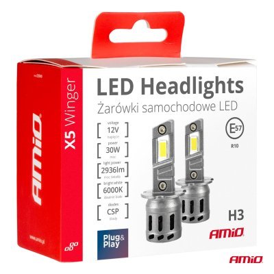 AMiO - LED žiarovky X5-series WINGER H3 6000K max 30W