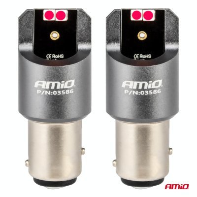 AMiO - LED žiarovky CANBUS PRO series BAY15D P21/5W 4x3030 SMD Red 12/24V
