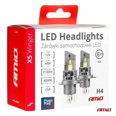 AMiO - LED žiarovky X5-series WINGER H7 H18 6000K max 40W