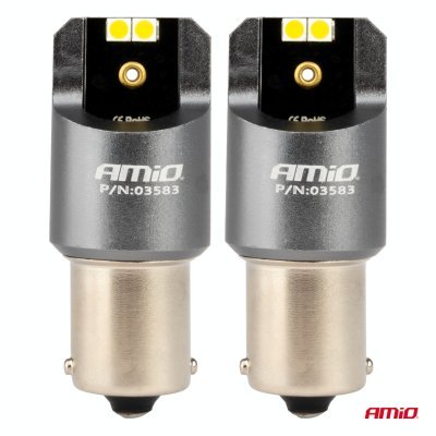 AMiO - LED žiarovky CANBUS PRO series BA15S P21W 4x3030 SMD White 12/24V