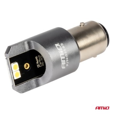 AMiO - LED žiarovky CANBUS PRO series BAY15D P21/5W 4x3030 SMD White 12/24V