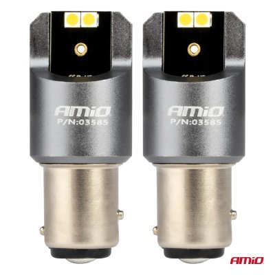AMiO - LED žiarovky CANBUS PRO series BAY15D P21/5W 4x3030 SMD White 12/24V