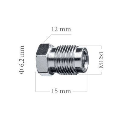 WP - koncovka M12x1 - 15mm, vhodná na potrubie 6mm