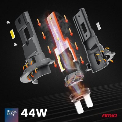AMiO - LED žiarovky X4-series AVIATOR H7/H18 6500K max 44W