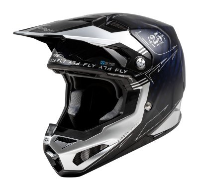 FLY RACING - prilba FORMULA S CARBON, (modrá/strieborná, veľ. 2XL)