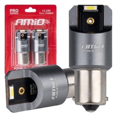 AMiO - LED žiarovky FULL CANBUS PRO BA15S P21W 2x1860SMD biele12V 24V