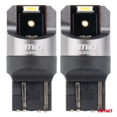 AMiO - LED žiarovky FULL CANBUS PRO W21/5W 2x1860 SMD biele 12V 24V