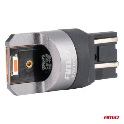 AMiO - LED žiarovky FULL CANBUS PRO W21/5W 2x1860 SMD červené 12V 24V