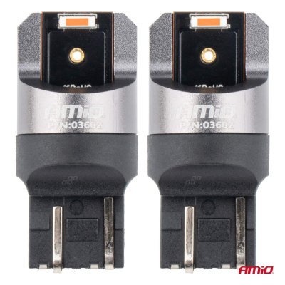 AMiO - LED žiarovky FULL CANBUS PRO W21/5W 2x1860 SMD červené 12V 24V