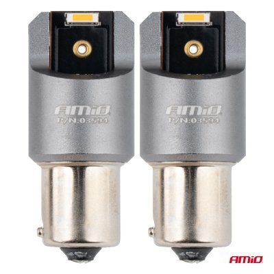 AMiO - LED žiarovky FULL CANBUS PRO PY21W 2x1860 SMD amber 12V 24V