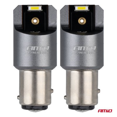 AMiO - LED žiarovky FULL CANBUS PRO BAY15D P21/5W 2x1860SMD biele 12V 24V