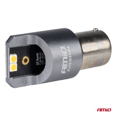 AMiO - LED žiarovky FULL CANBUS PRO PY21W 4x3030 SMD amber 12V 24V