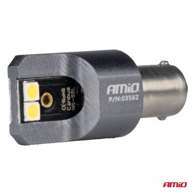 AMiO - LED žiarovky FULL CANBUS PRO T4W BA9S 4x3030 SMD biele 12V 24V