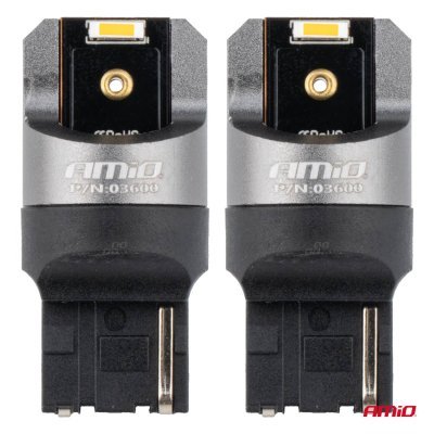 AMiO - LED žiarovky FULL CANBUS PRO WY21W 2x1860 SMD amber 12V 24V