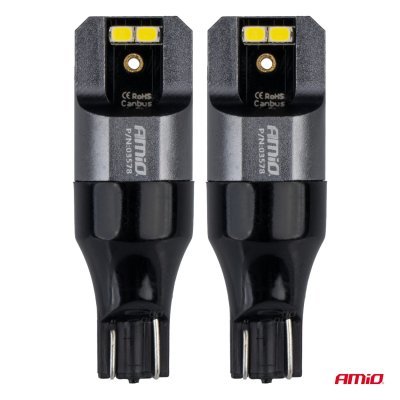AMiO - LED žiarovky CANBUS PRO T15 W16W 4x2016 SMD biele 12V 24V