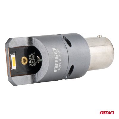 AMiO - LED žiarovky FULL CANBUS PY21W 2x1860 SMD amber 12V 24V