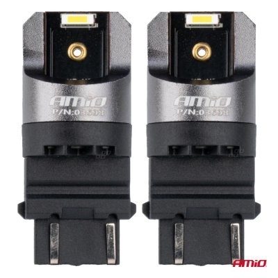 AMiO - LED žiarovky FULL CANBUS PRO P27/7W 2x3157 SMD biele 12V 24V