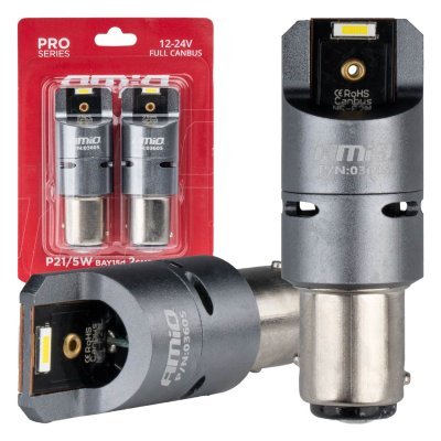 AMiO - LED žiarovky FULL CANBUS PRO BAY15D P21/5W 2x1860SMD biele 12V 24V