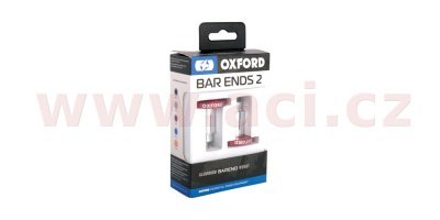 OXFORD - závažie riadidiel Bar Ends 2 s kónusom pre vnútorný priemer 13 a 18 mm (vonkajšie 22 a 28,6 mm), (červené, pár)