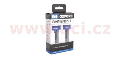 OXFORD - závažie riadidiel Bar Ends 1 s redukciou pre vnútorný priemer 13 a 18 mm (vonkajší 22 a 28,6 mm), (modrý elox, pár)
