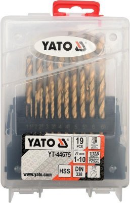 Yato - Sada vrtákov do železa HSS-TiN 19ks 1-10mm