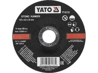 YATO - Kotúč na brúsenie kameňa 125 x 6.8 x 22mm