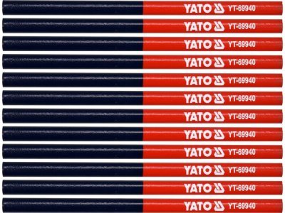 Yato - tesárska ceruzka červená/modrá 12ks