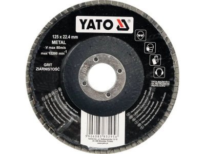 YATO - Kotúč lamelový korundový brúsny 125 x 22.2mm P80