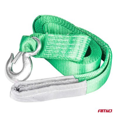 AMiO - Ťažný popruh 8000kg 70mm 5m zakončenie Hák+Ucho
