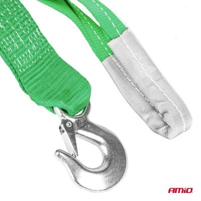 AMiO - Ťažný popruh 8000kg 70mm 5m zakončenie Hák+Ucho