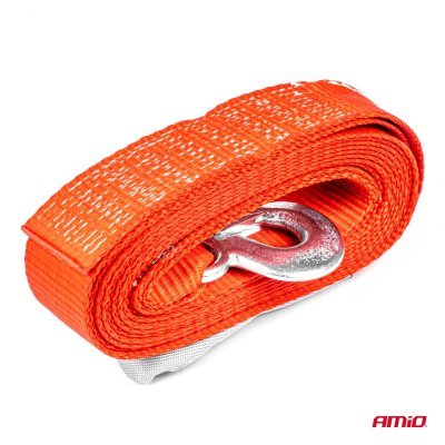 AMiO - Ťažný popruh 7000kg 60mm 5m zakončenie Hák+Ucho