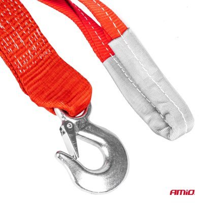 AMiO - Ťažný popruh 7000kg 60mm 5m zakončenie Hák+Ucho