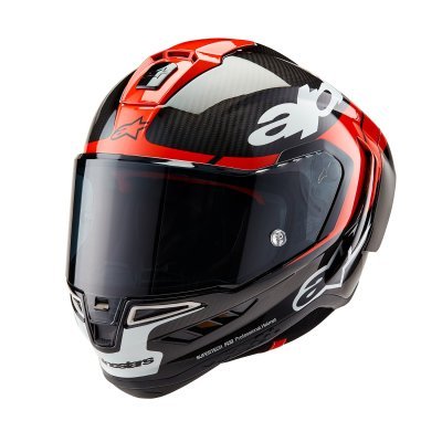 ALPINESTARS - prilba SUPERTECH R10 ELEMENT, (karbon/červená fluo/biela, veľ. S)