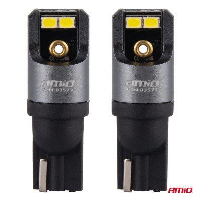 AMiO - LED žiarovky CANBUS PRO T10 W5W 4x2016 SMD biele 12V 24V