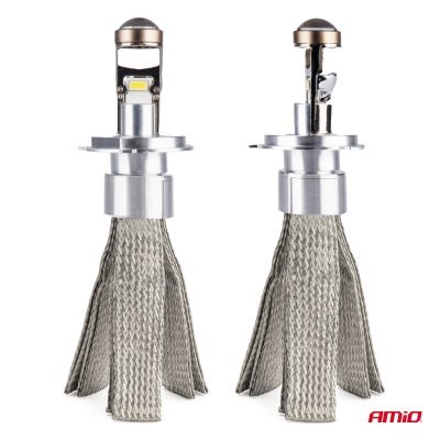 AMiO - LED žiarovky do auta FLEX+ séria H4 šošovky 12V 24V 6000K Canbus