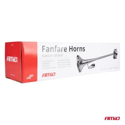 AMiO - Zvuková signalizácia klaksónu chróm 520 mm 12V 24V HighTone