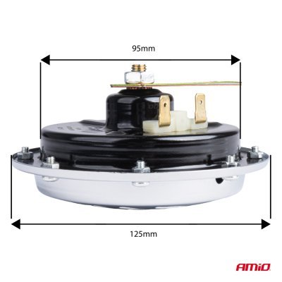 AMiO - Zvuková signalizácia klaksónu chróm 125 mm 12V