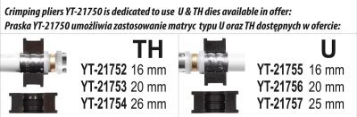 Yato - Kliešte lisovacie na trubky PEX-AL-PEX TH16-26