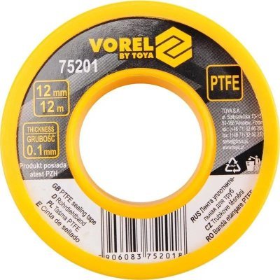 Vorel tesniaca páska PTFE 12 m×12 mm×0,1 mm