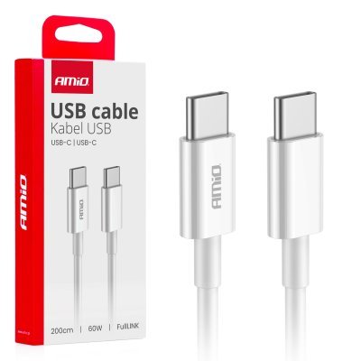 AMiO - Kábel 'USB-C na USB-C 60W 200cm FullLINK