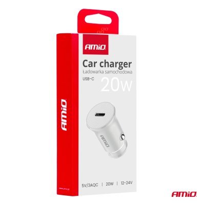 AMiO - Nabíjačka do auta USB-C 20W 12/24V