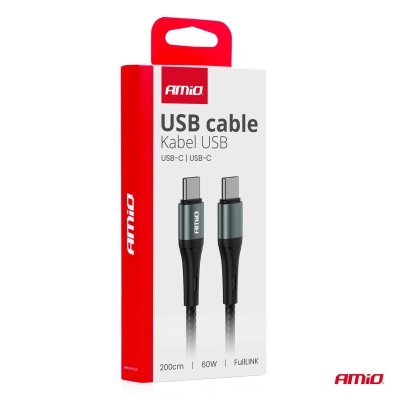 AMiO - Kábel 'USB-C na USB-C 60W 200cm FullLINK