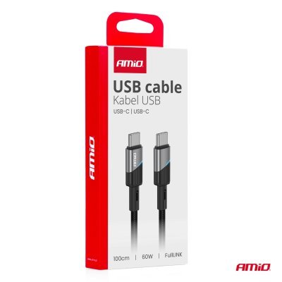 AMiO - Kábel 'USB-C na USB-C 60W 100cm FullLINK