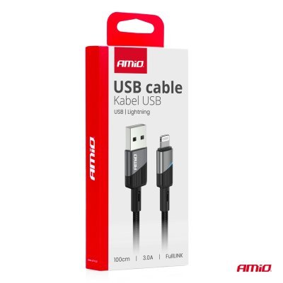 AMiO - Kábel USB na Lightning 3A 100cm FullLINK