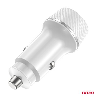 AMiO - Nabíjačka do auta USB-A + USB-C 20W 12/24V