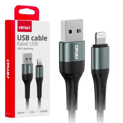 AMiO - Kábel USB na Lightning 3A 100cm FullLINK