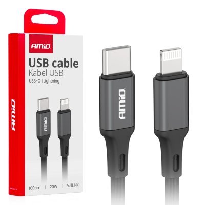 AMiO - Kábel 'USB-C na Lightning 20W 100cm FullLINK