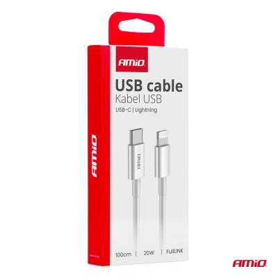 AMiO - Kábel 'USB-C na Lightning 20W 100cm FullLINK