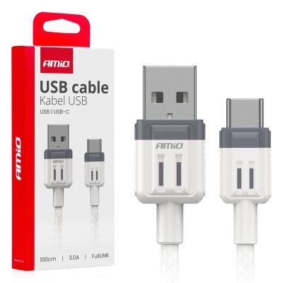 AMiO - Kábel USB na USB-C 3A 100cm FullLINK