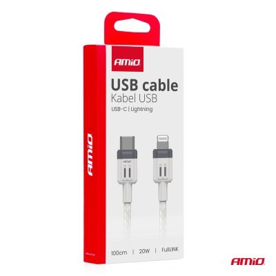 AMiO - Kábel 'USB-C na Lightning 20W 100cm FullLINK